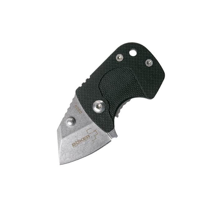 01bo573.jpg Rasklopni nož Böker je malen i kompaktan nož s ukupnom dužinom od 7 cm, čvrsto i sigurno sjeda u ruku te predstavlja izvrstan izbor za svakodnevno nošenje.