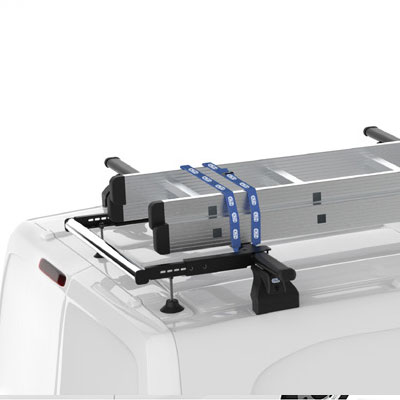 Aluminijski krovni nosači za gospodarska (kombi) vozila s valjkom za lakše podizanje tereta, trakama za vezanje i ljestvama na nosačima