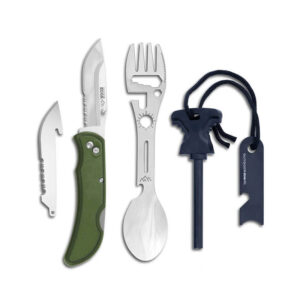 Rasklopni nož 3.0" RazorEDC Lite Combo pakiranje - komplet za prirodu. U kompletu se dobije kvalitetni rasklopni nož, višenamjenski "spork" i kremen
