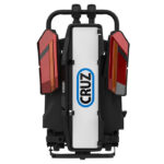 nosac-za-elektricne-i-obicne-bicikle-za-kuku-cruz-axler-940-570---04 Nosač za električne i obične bicikle za kuku CRUZ Axler 940-570 za 2 bicikla ukupne težine do 60 kg. Sklopivi, nagibni, zaključavanje bicikla i nosača. Slika sklopljenog nosača.